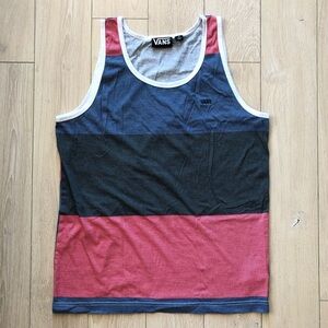 Vans Multicolor Striped Tank Top in Blue & Red Men’s Size S